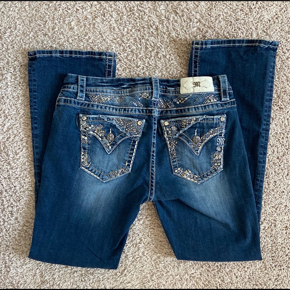 Miss Me mid rise bootcut jeans rhinestones Buckle